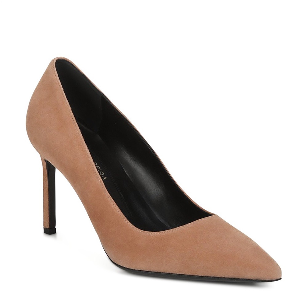 Via spiga suede camel pointed toe shoes